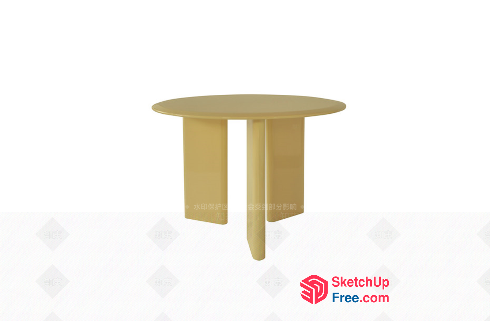 Small Round Table With Four Legs 3D SketchUp File