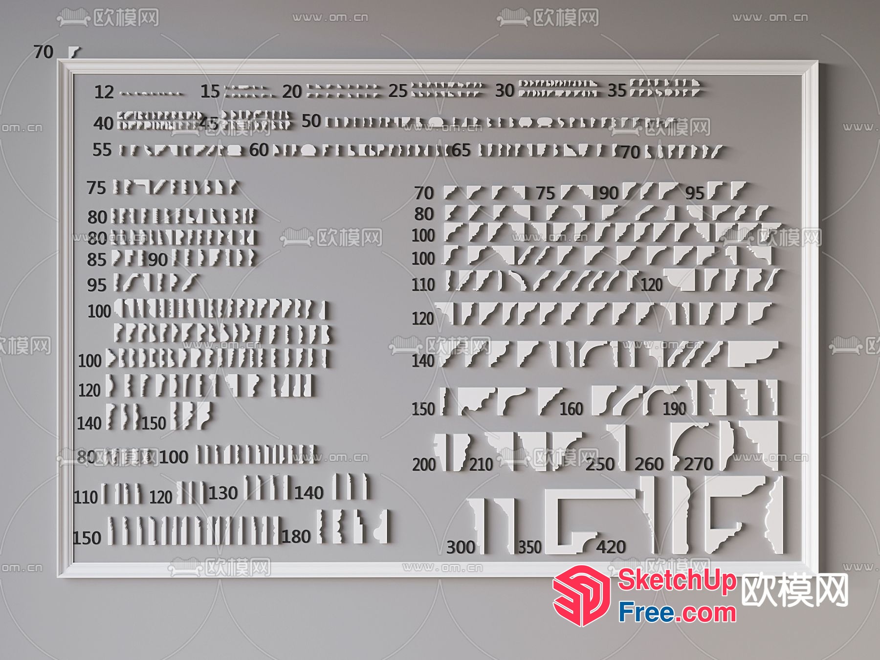 Moulding Patterns For Interior Design 3D SketchUp File