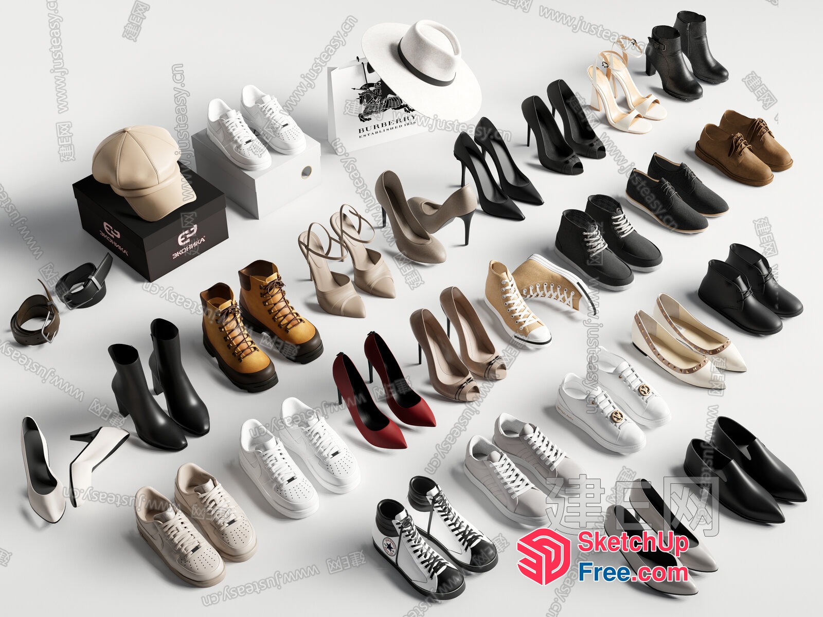 Stylish Footwear Collection 3D SketchUp File