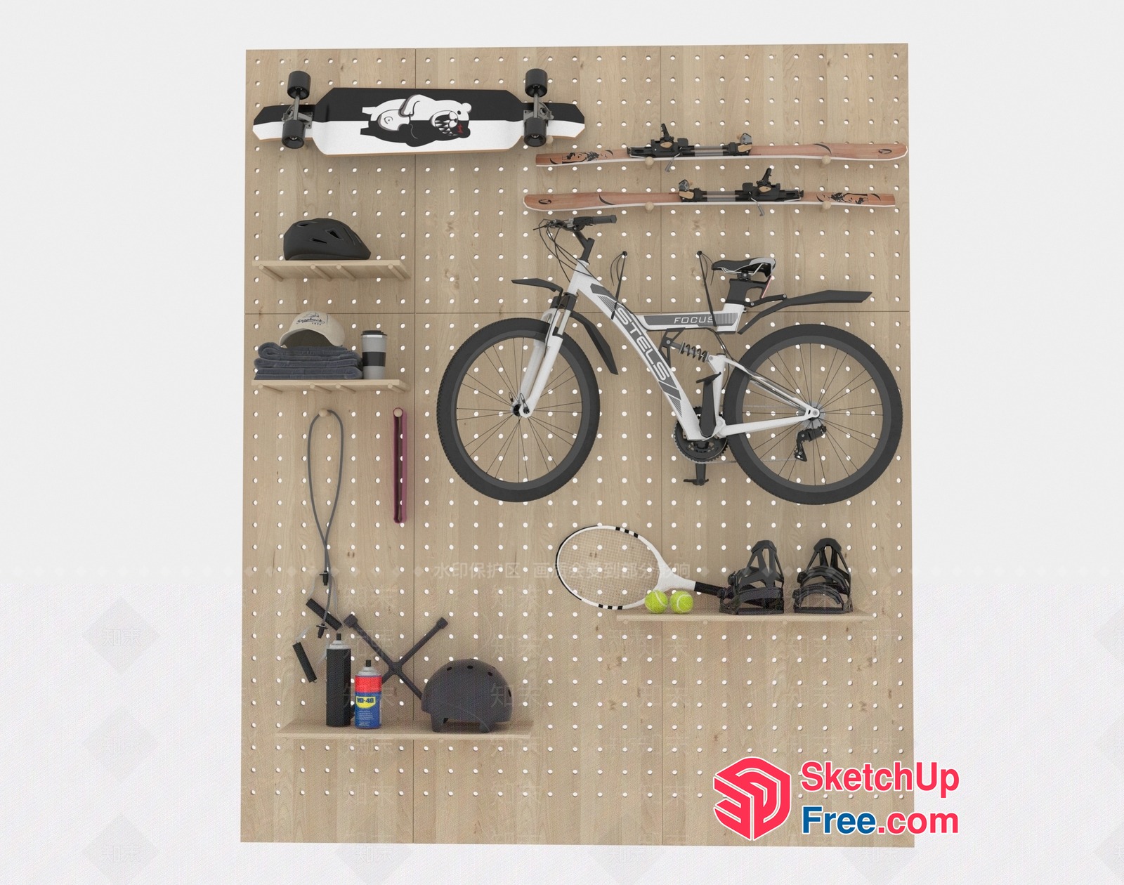 Sports Equipment Storage And Display System 3D SketchUp File