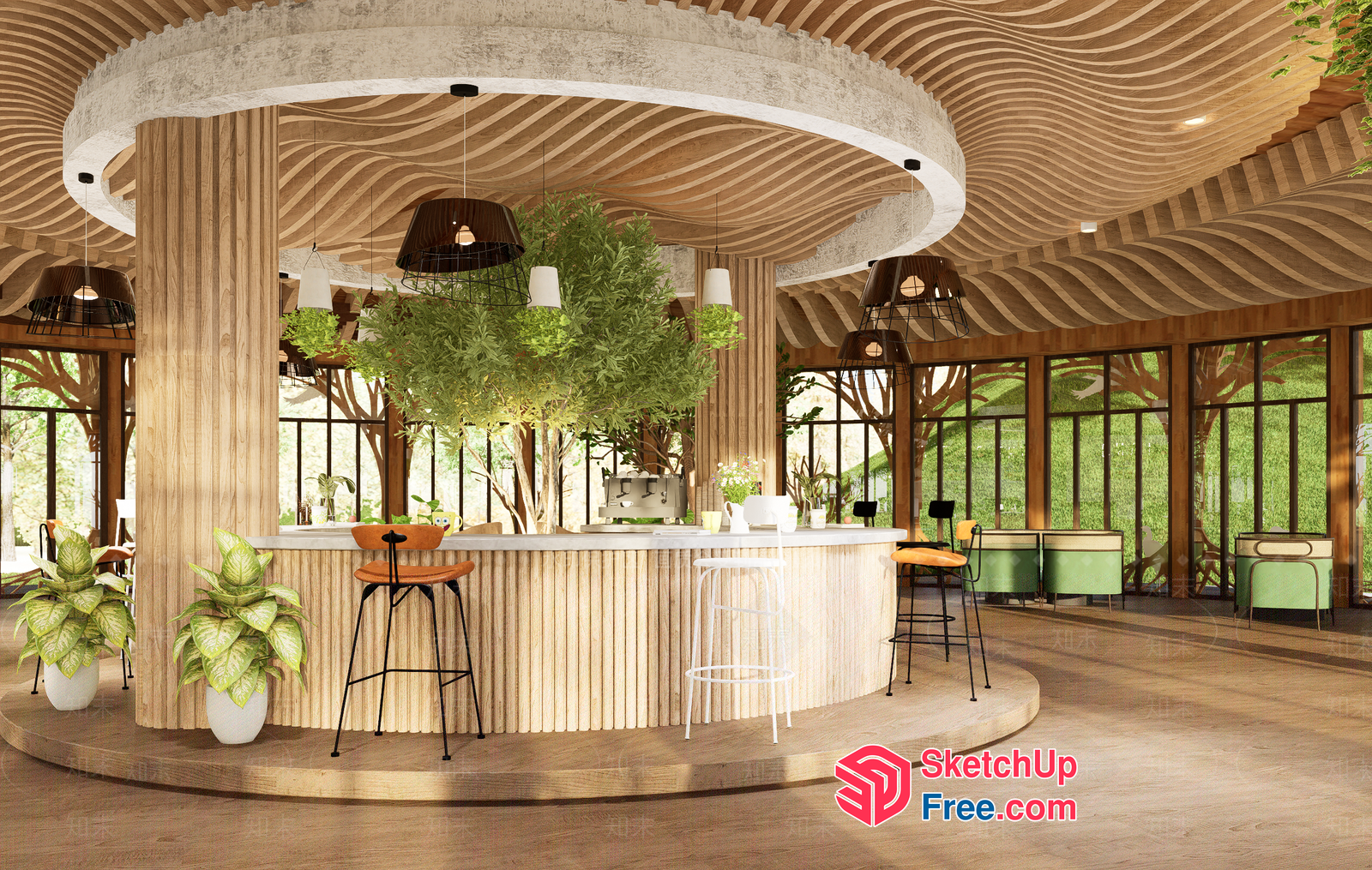 Modern Interior Design With Natural Elements 3D SketchUp File