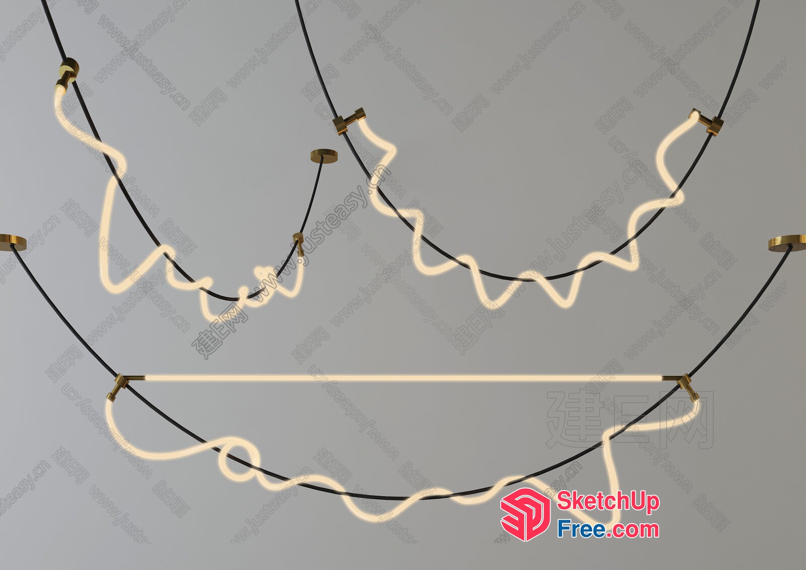 Decorative Neon Light Fixtures For Ceiling 3D SketchUp File