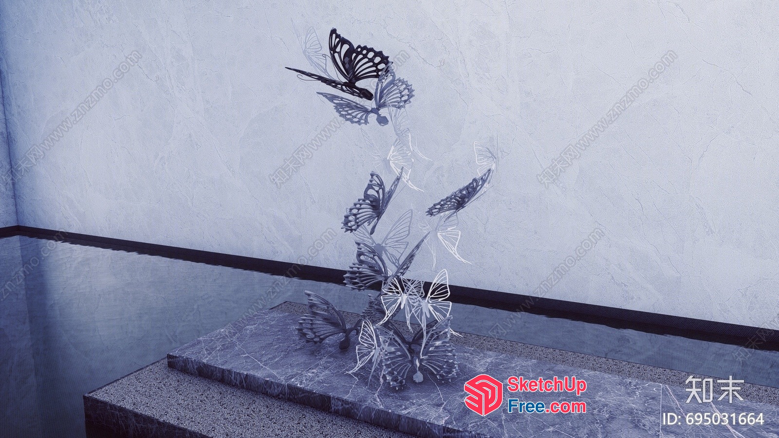 Black And White Butterfly Decor 3D SketchUp File