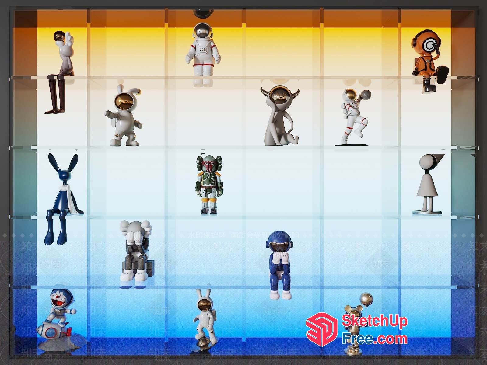 Astronaut-Inspired Figurine Collection 3D SketchUp File