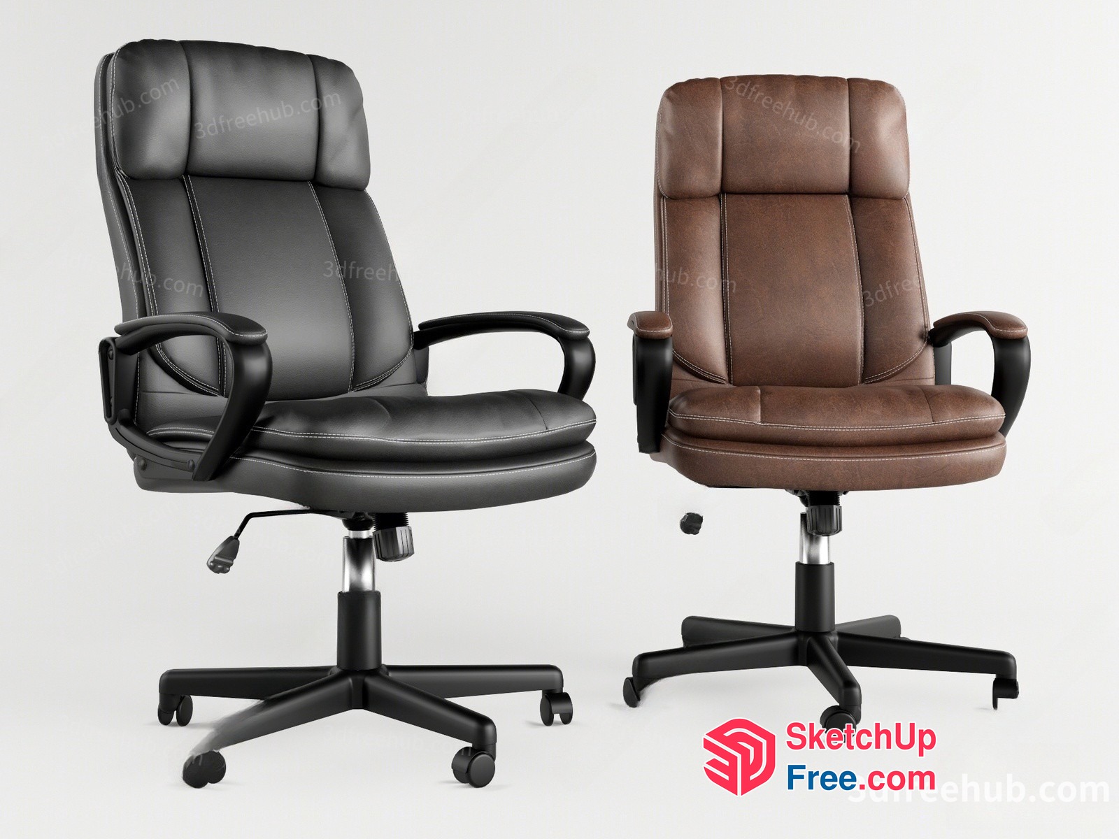 Modern Office Chairs With Wheels 3D SketchUp File