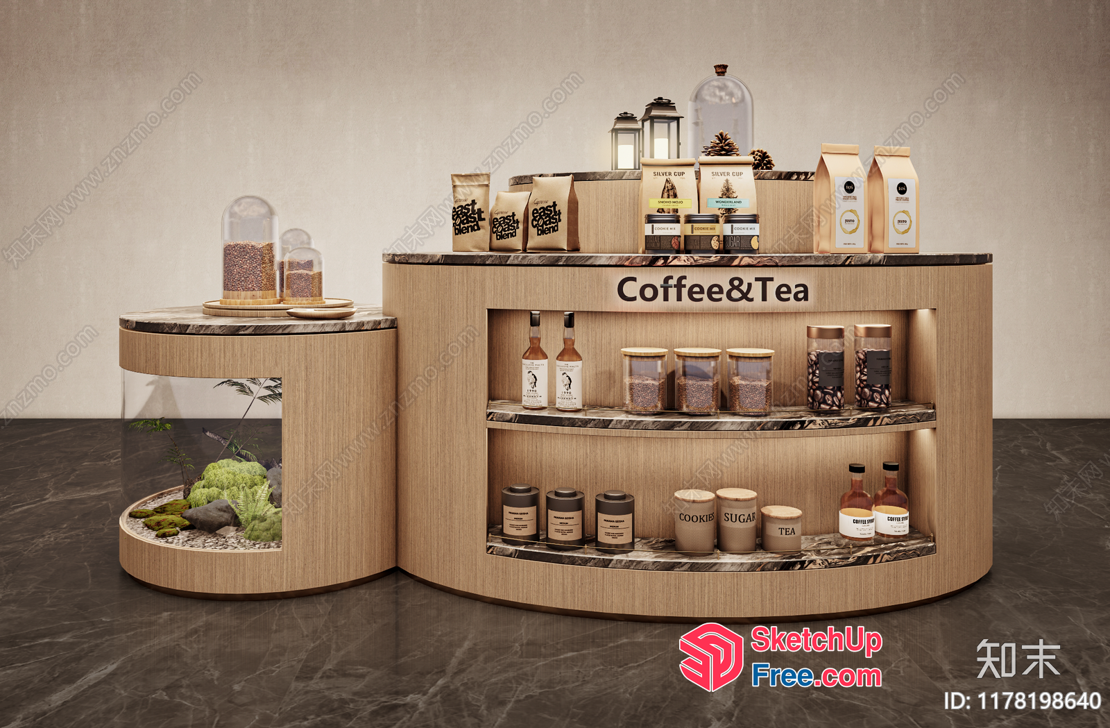 Modern Coffee And Tea Shop Interior Design 3D SketchUp File
