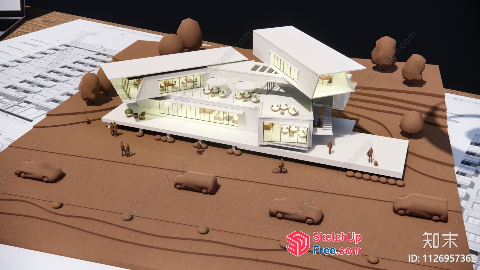Modern Minimalist Villa Exterior 3D SketchUp File