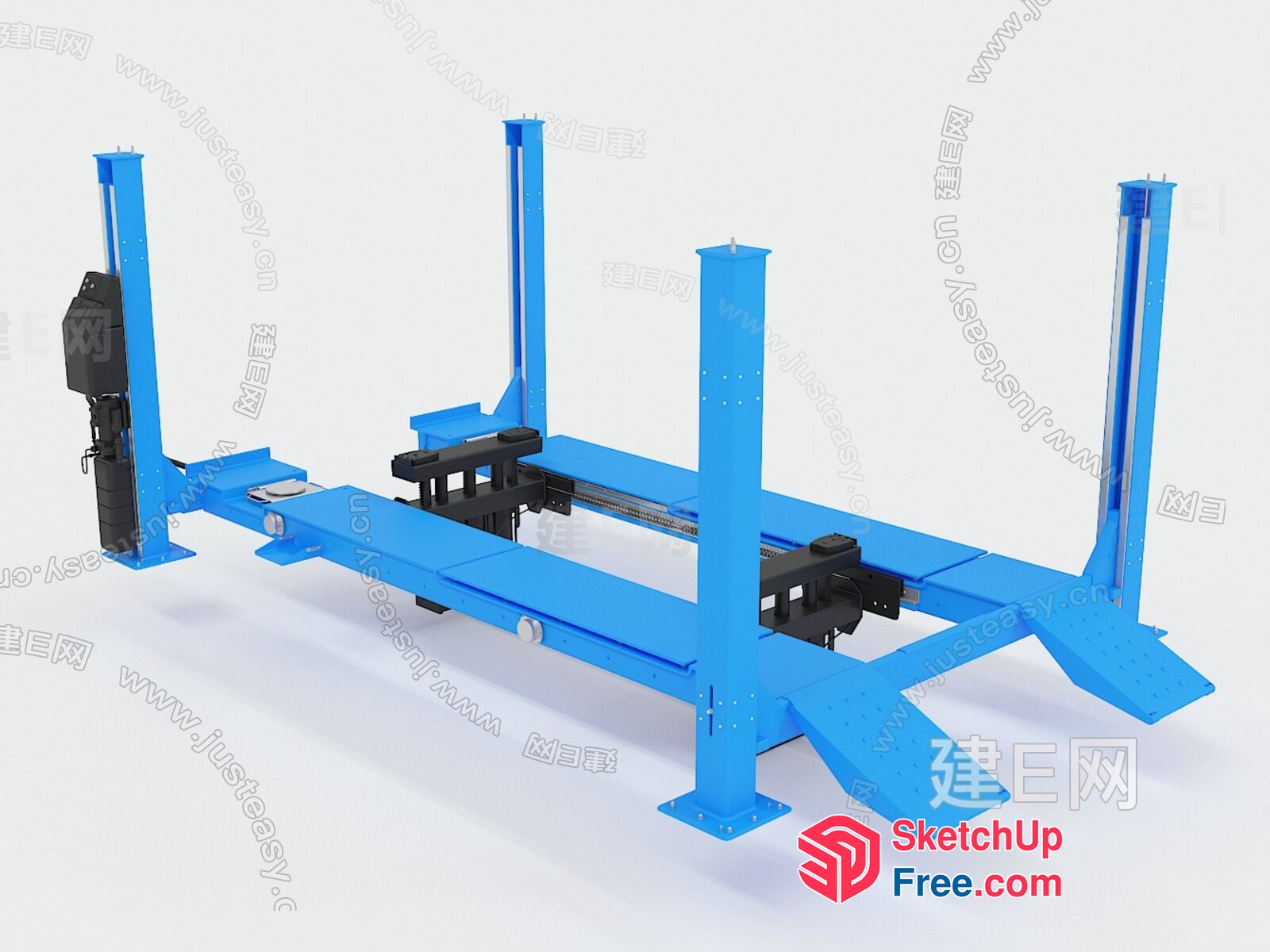 Blue Metal Frame With Black Components 3D SketchUp File