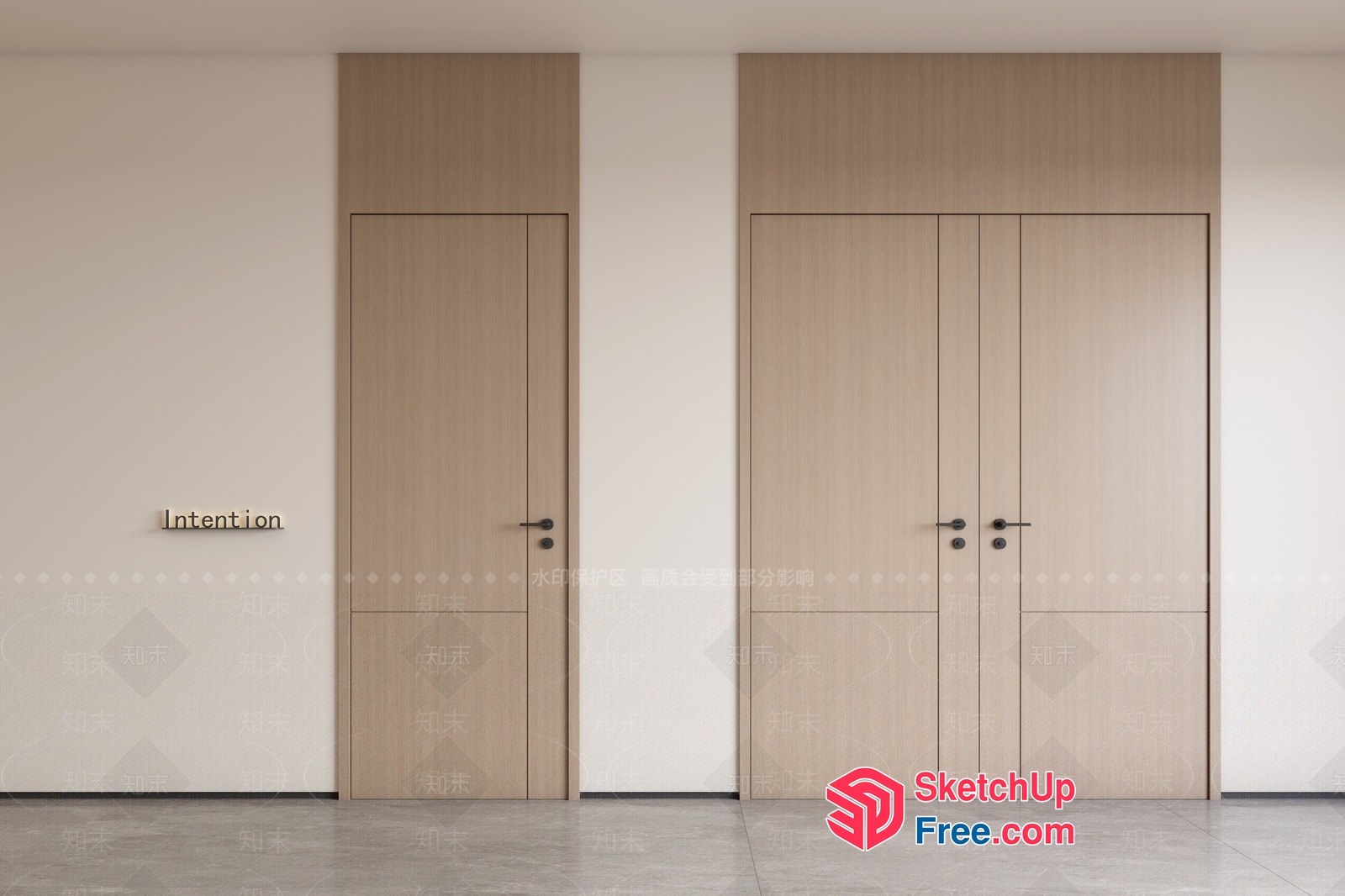 Modern Minimalist Intentional Doorway Space 3D SketchUp File