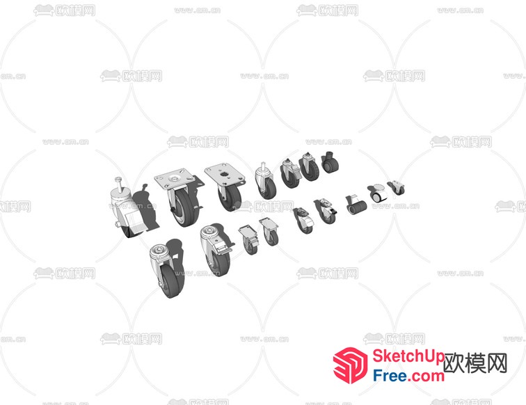 A Collection Of Various Caster Wheels 3D SketchUp File