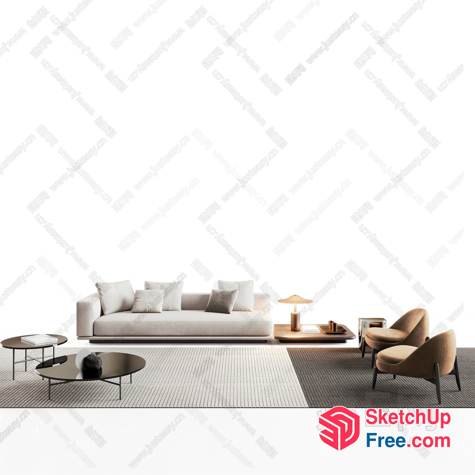 Modern Minimalist Living Room Interior 3D SketchUp File