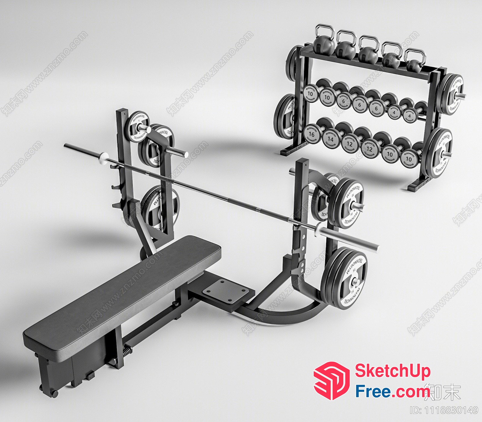Gym Equipment And Accessories 3D SketchUp File