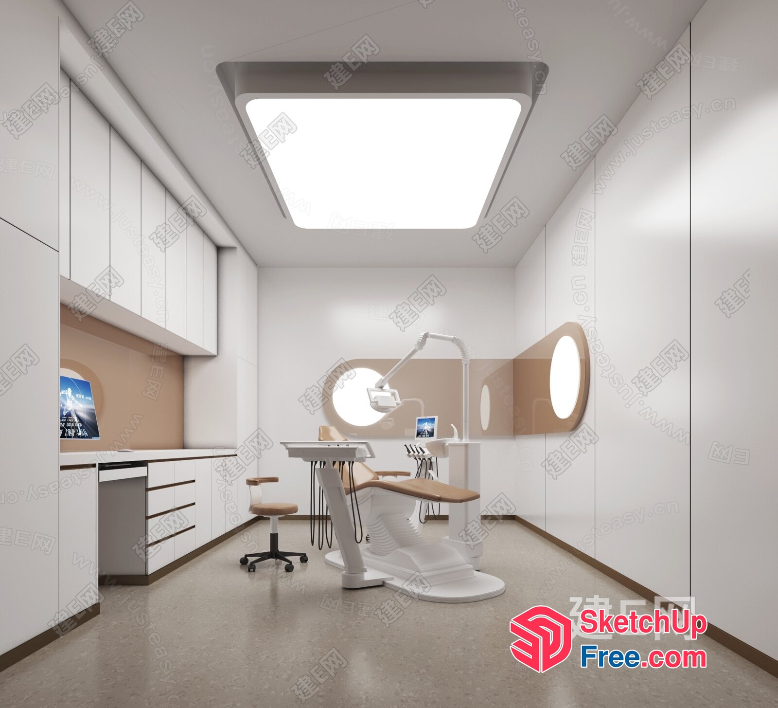 Modern Minimalist Dental Clinic Interior 3D SketchUp File
