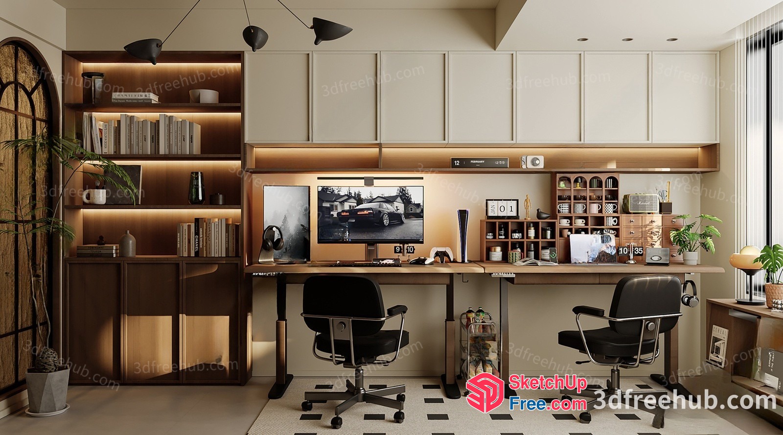 Modern Office Interior With Sleek Furniture And Natural Light 3D SketchUp File