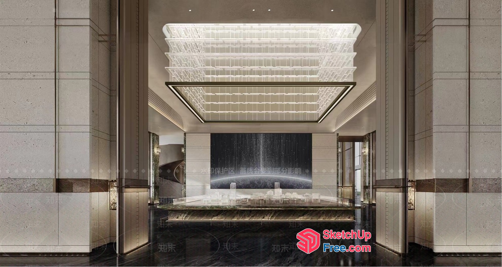 Luxurious Modern Interior With Sleek Lines And Elegant Lighting 3D SketchUp File