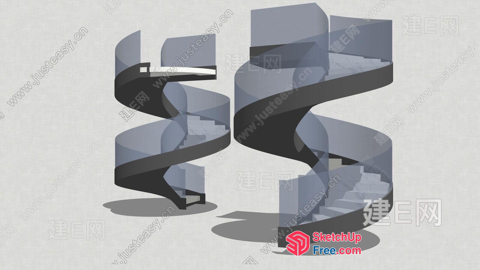 Curved Staircase Design 3D SketchUp File
