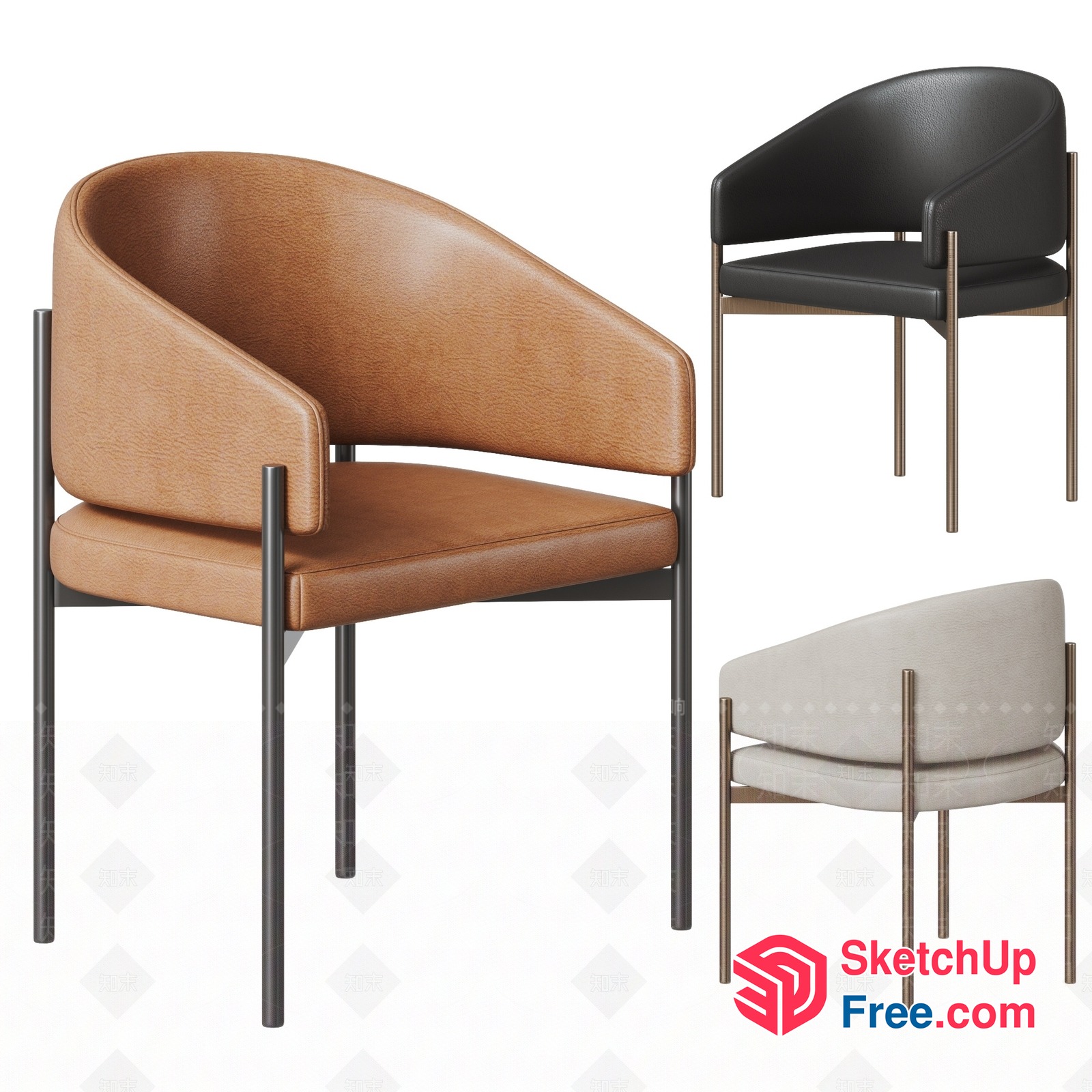 Elegant And Modern Leather Chair Designs 3D SketchUp File