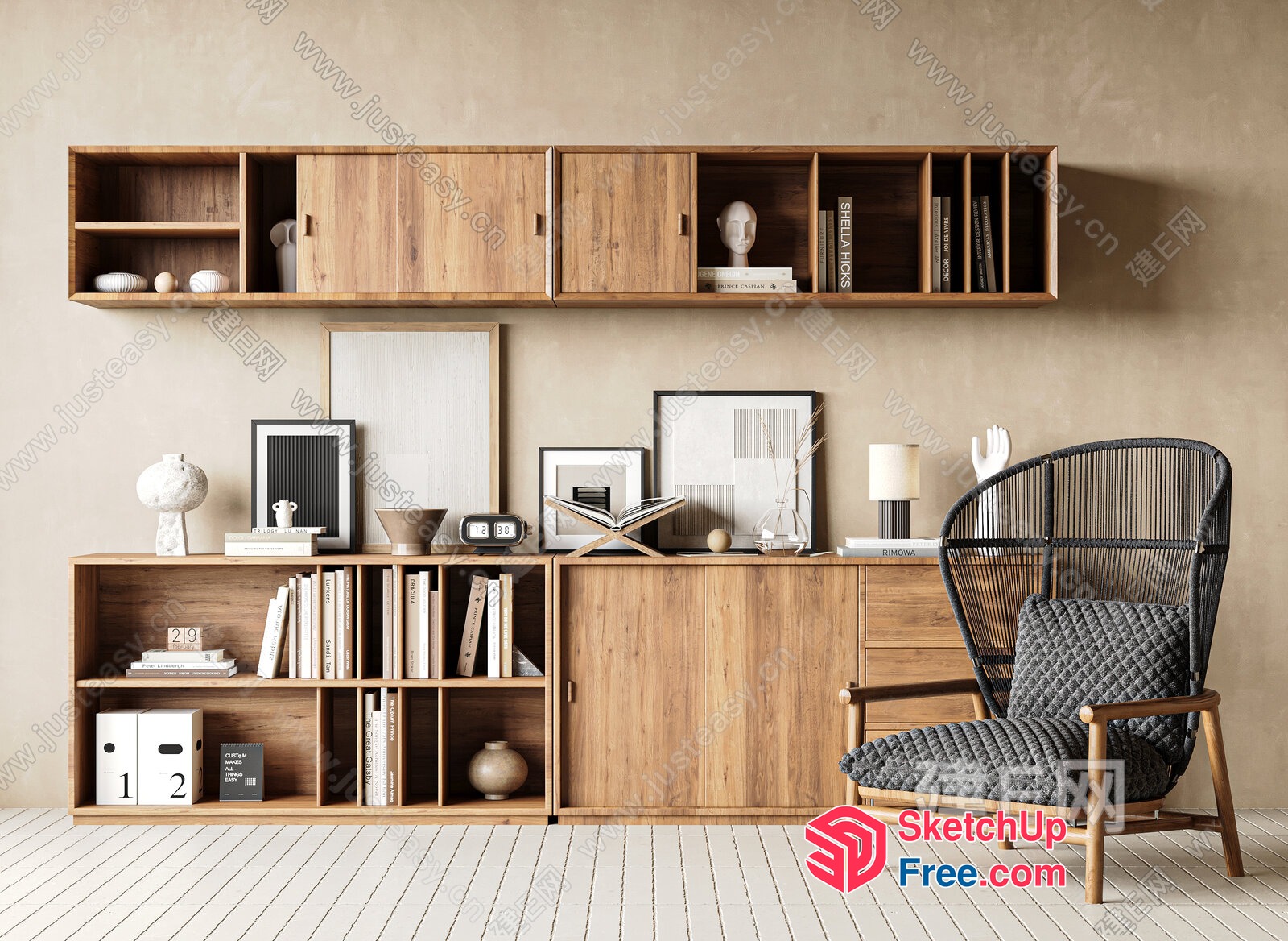 Modern Minimalist Scandinavian Living Room Furniture And Decor 3D SketchUp File