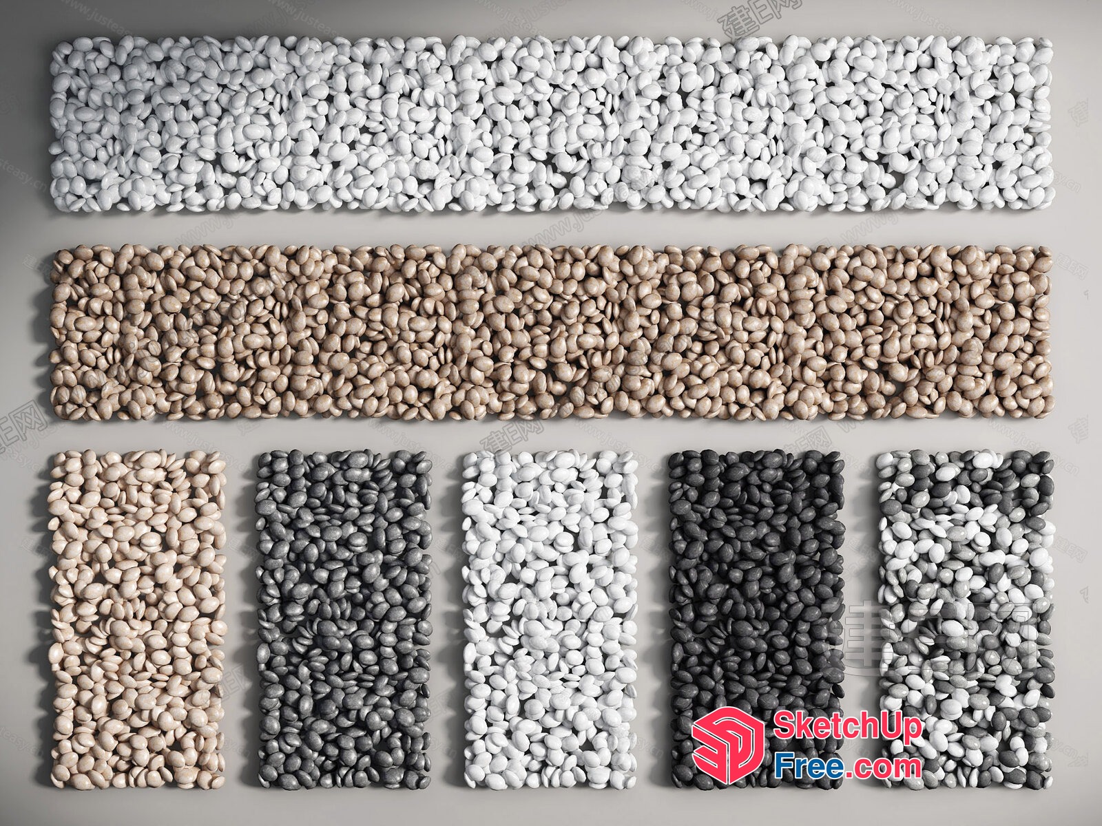 Pebble Wall Art Collection 3D SketchUp File