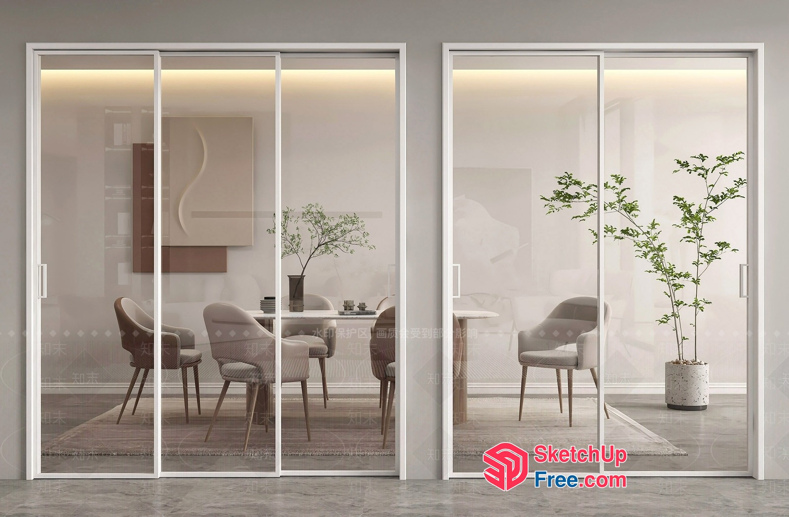 Modern Minimalist Office Interior Design 3D SketchUp File
