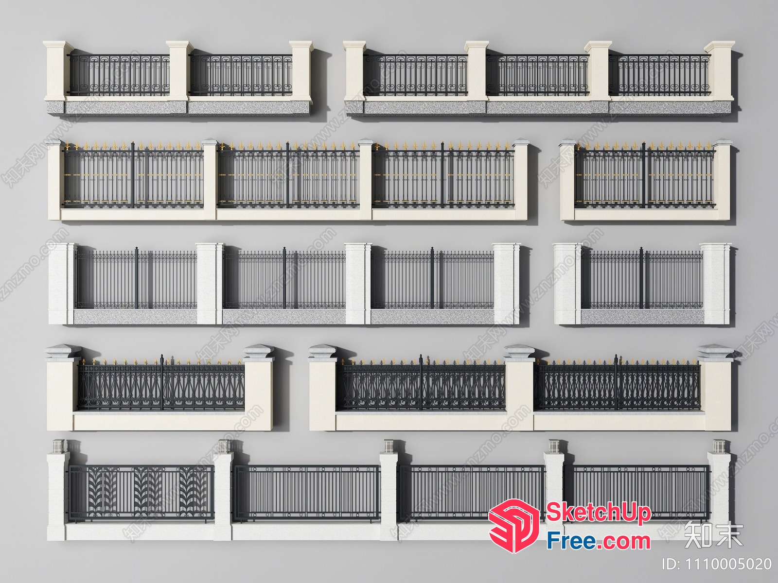 Ornate Railing Design For Balcony Or Stairway 3D SketchUp File
