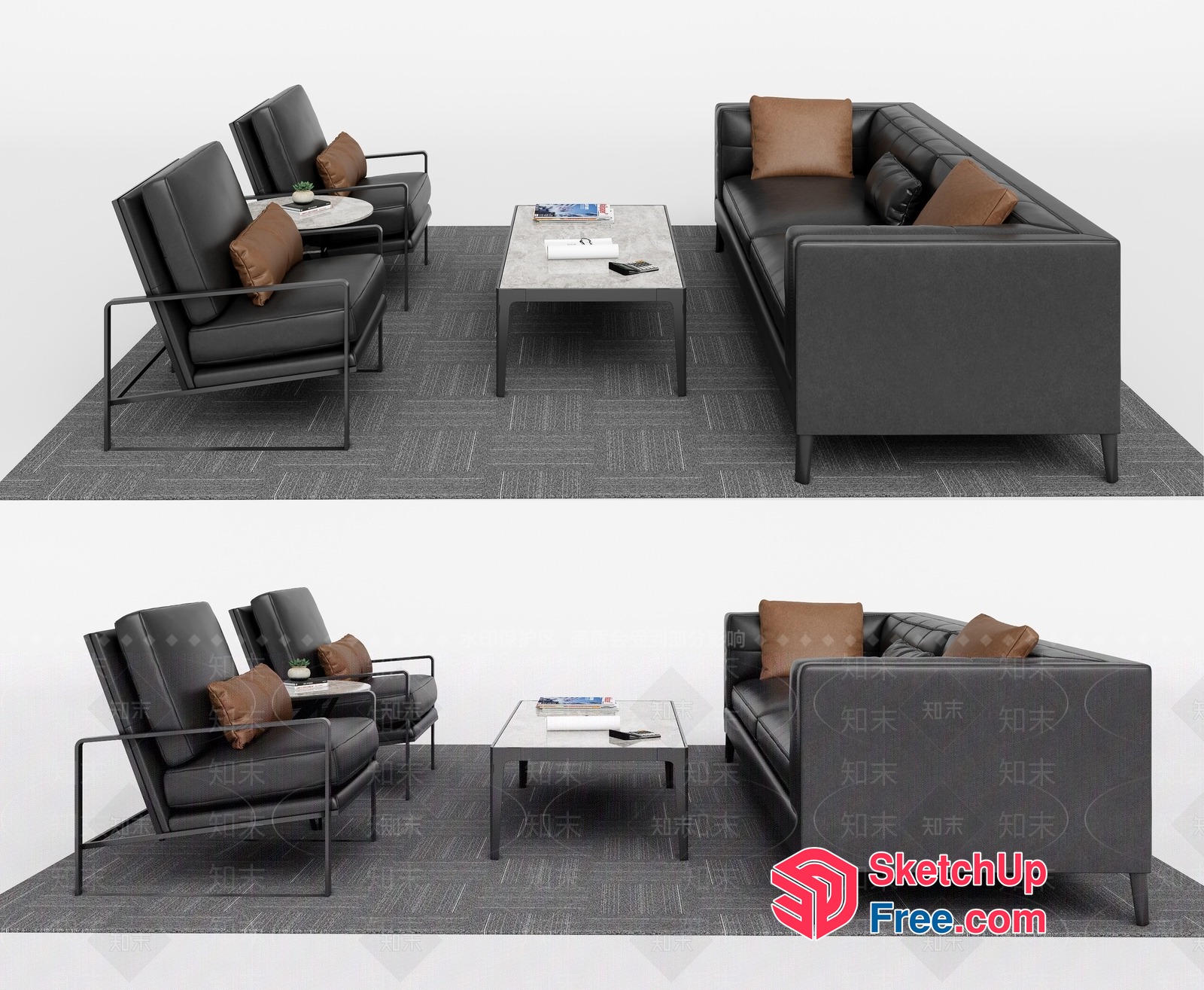 Modern Minimalist Living Room Set 3D SketchUp File