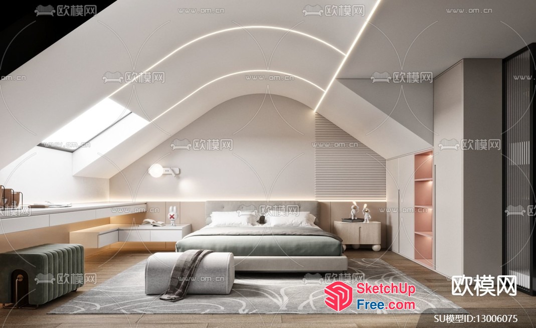 Modern And Elegant Bedroom Interior 3D SketchUp File