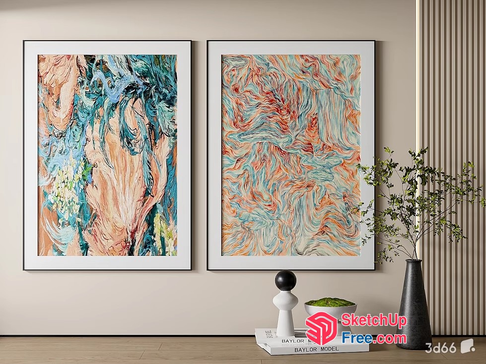 Abstract Artwork Gallery 3D SketchUp File