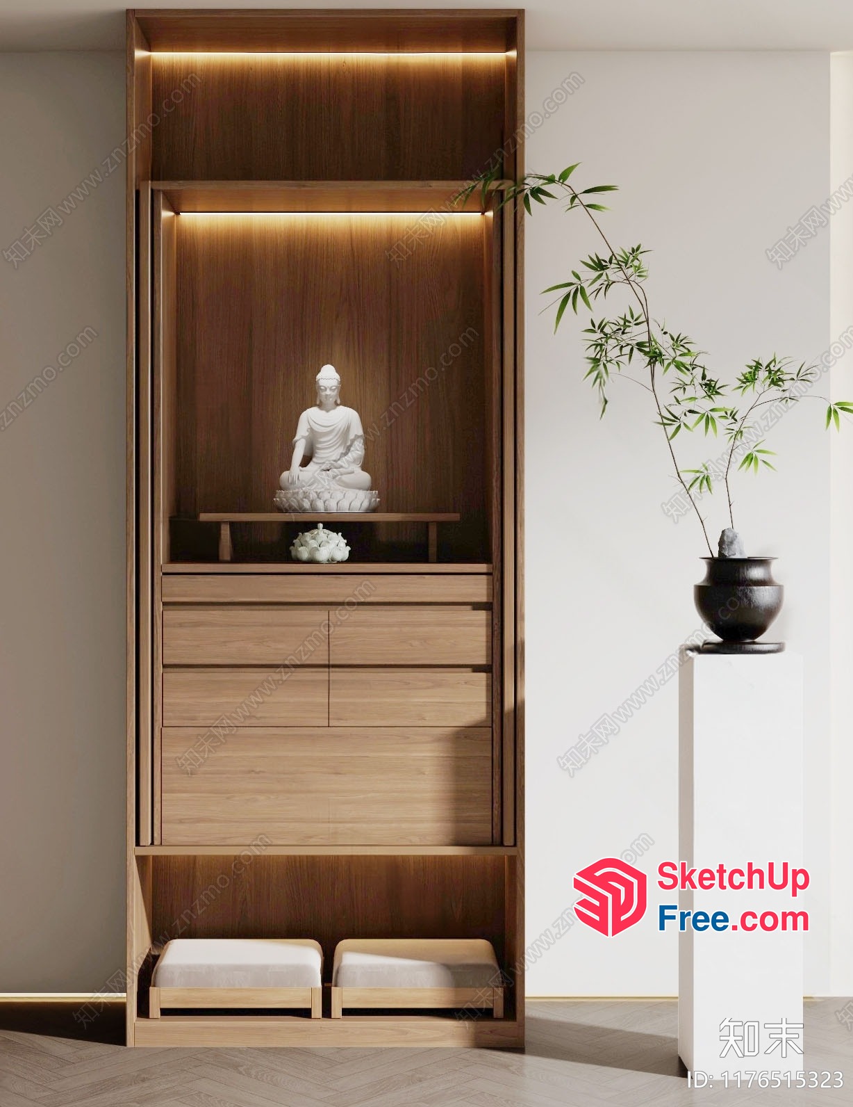 Asian-Inspired Minimalist Interior Design 3D SketchUp File