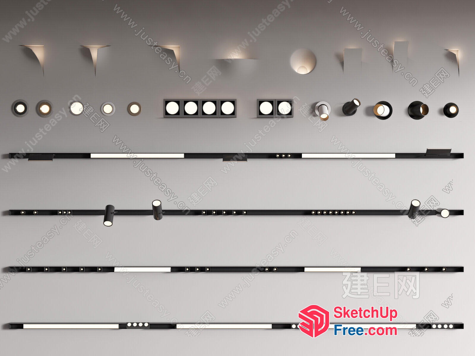 Modern And Sleek Lighting Fixtures Collection 3D SketchUp File