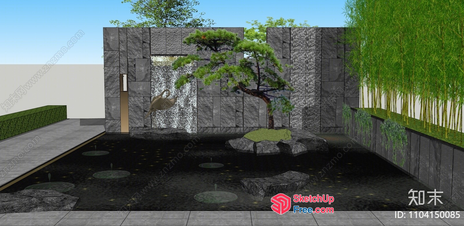 Japanese Style Wabi-Sabi Exterior Decor 3D SketchUp File