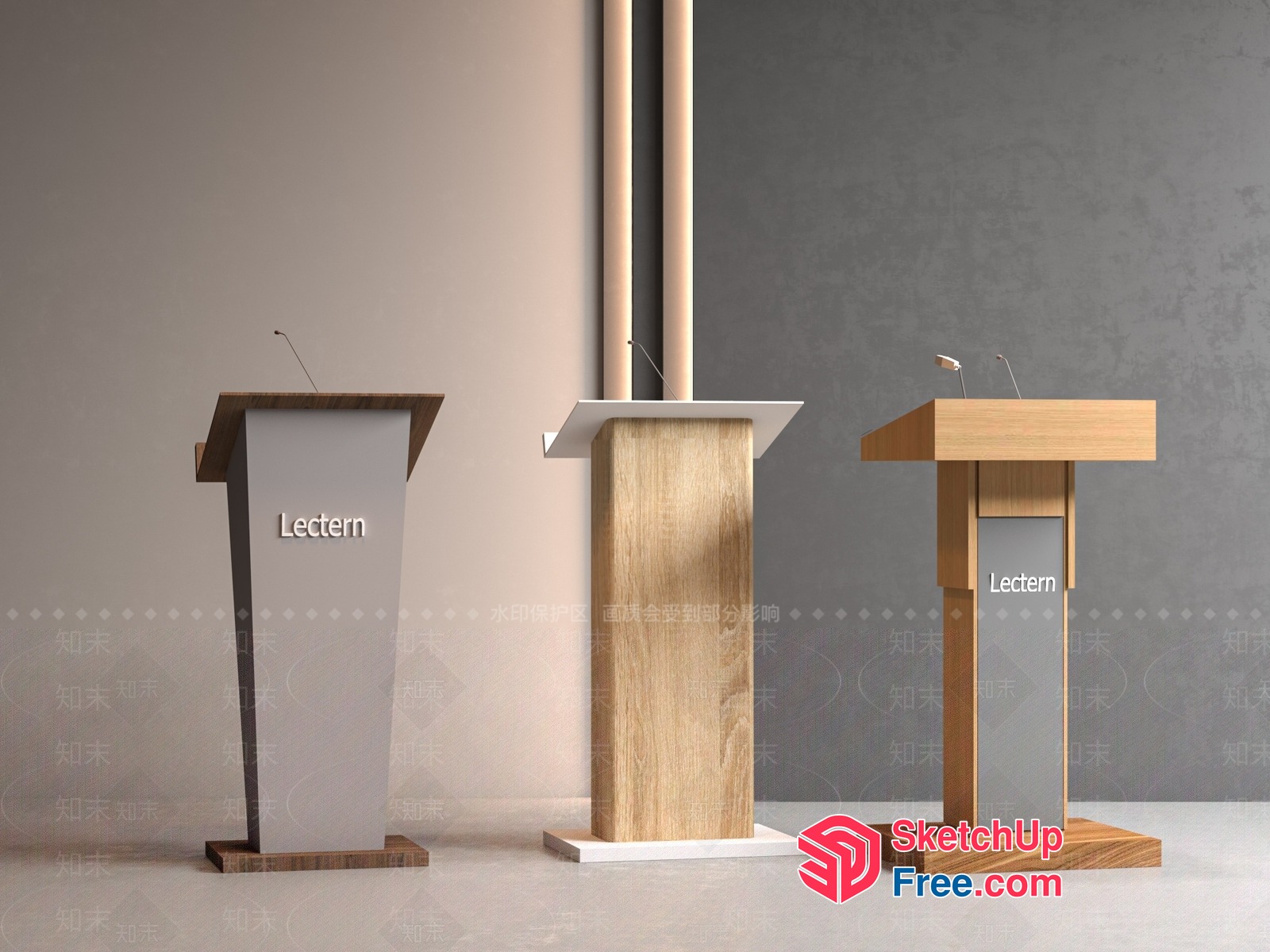 Modern Wooden Lecterns 3D SketchUp File