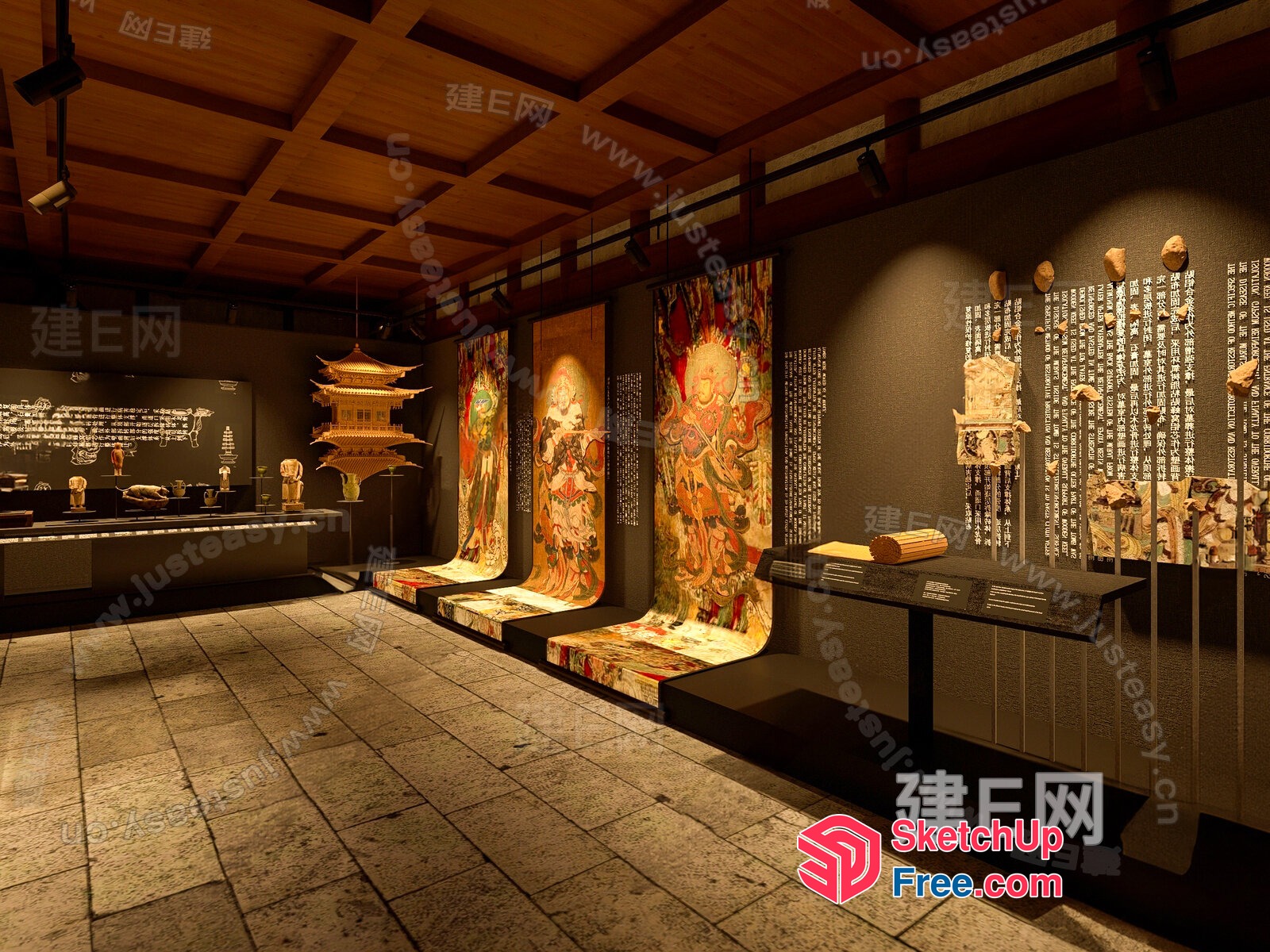 Asian Art Museum Interior 3D SketchUp File