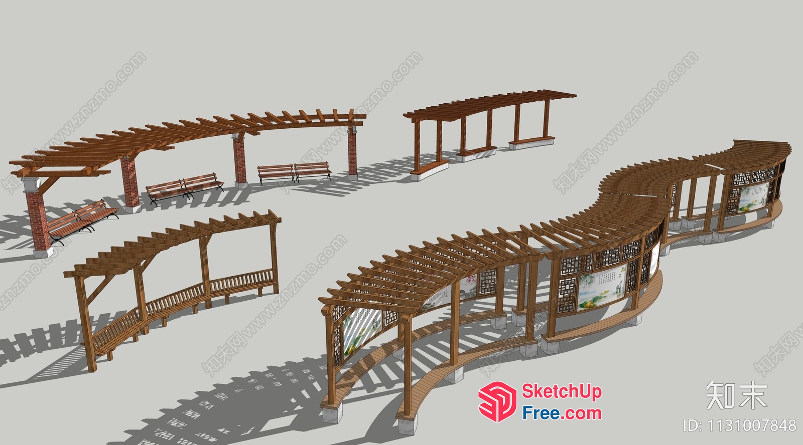 Pergola And Seating Area 3D SketchUp File