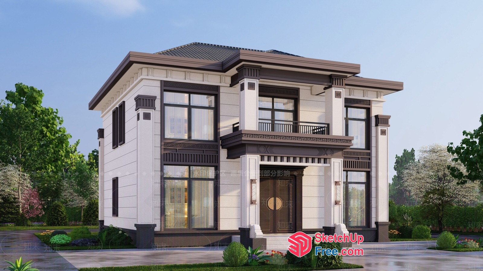 Modern Two-Story Home With Elegant Decor 3D SketchUp File