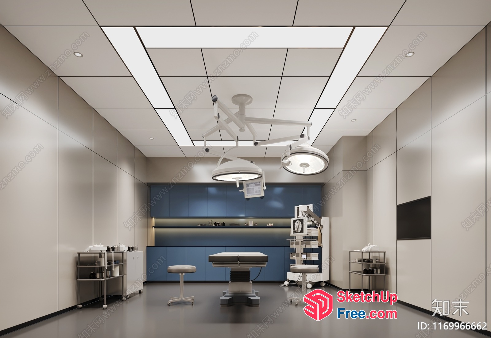 Modern Medical Examination Room Interior 3D SketchUp File
