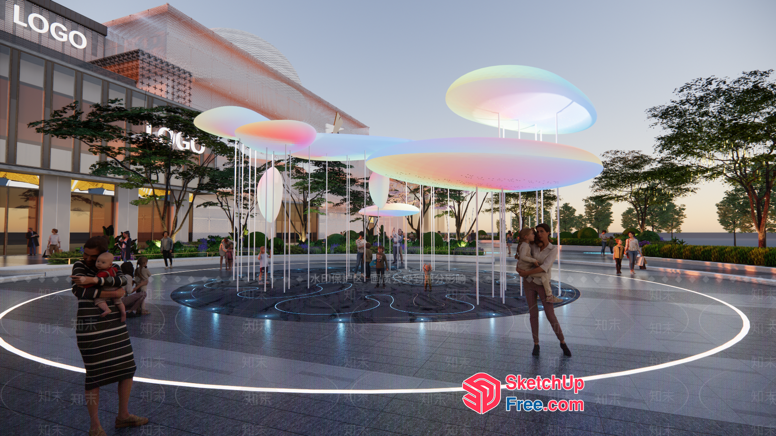 Colorful Outdoor Art Installation 3D SketchUp File