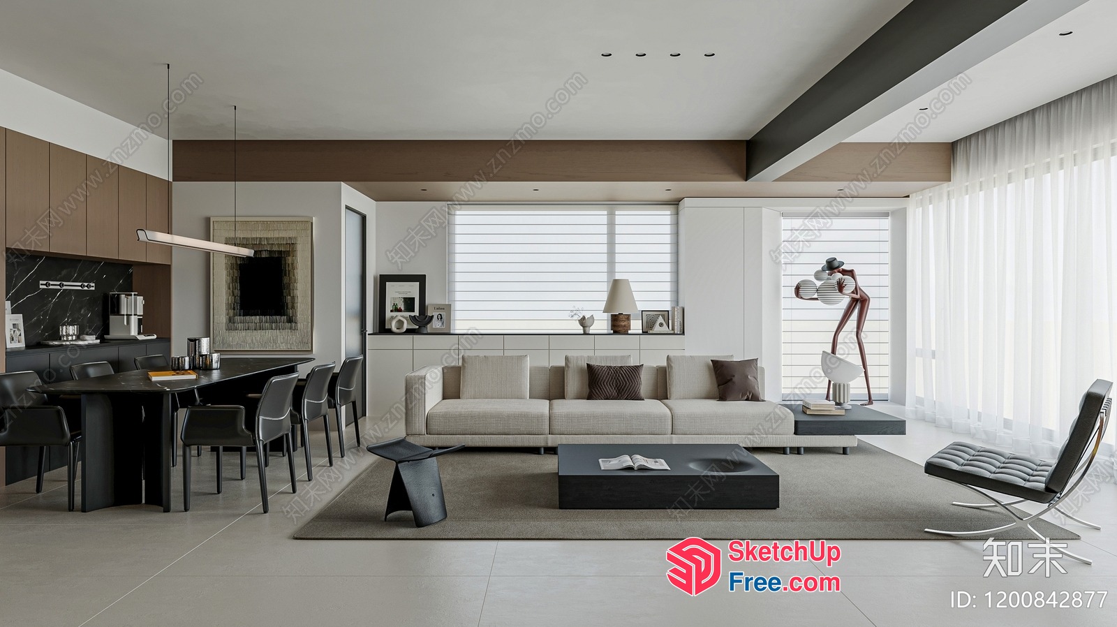 Modern Minimalist Interior Design With Sleek Furniture 3D SketchUp File