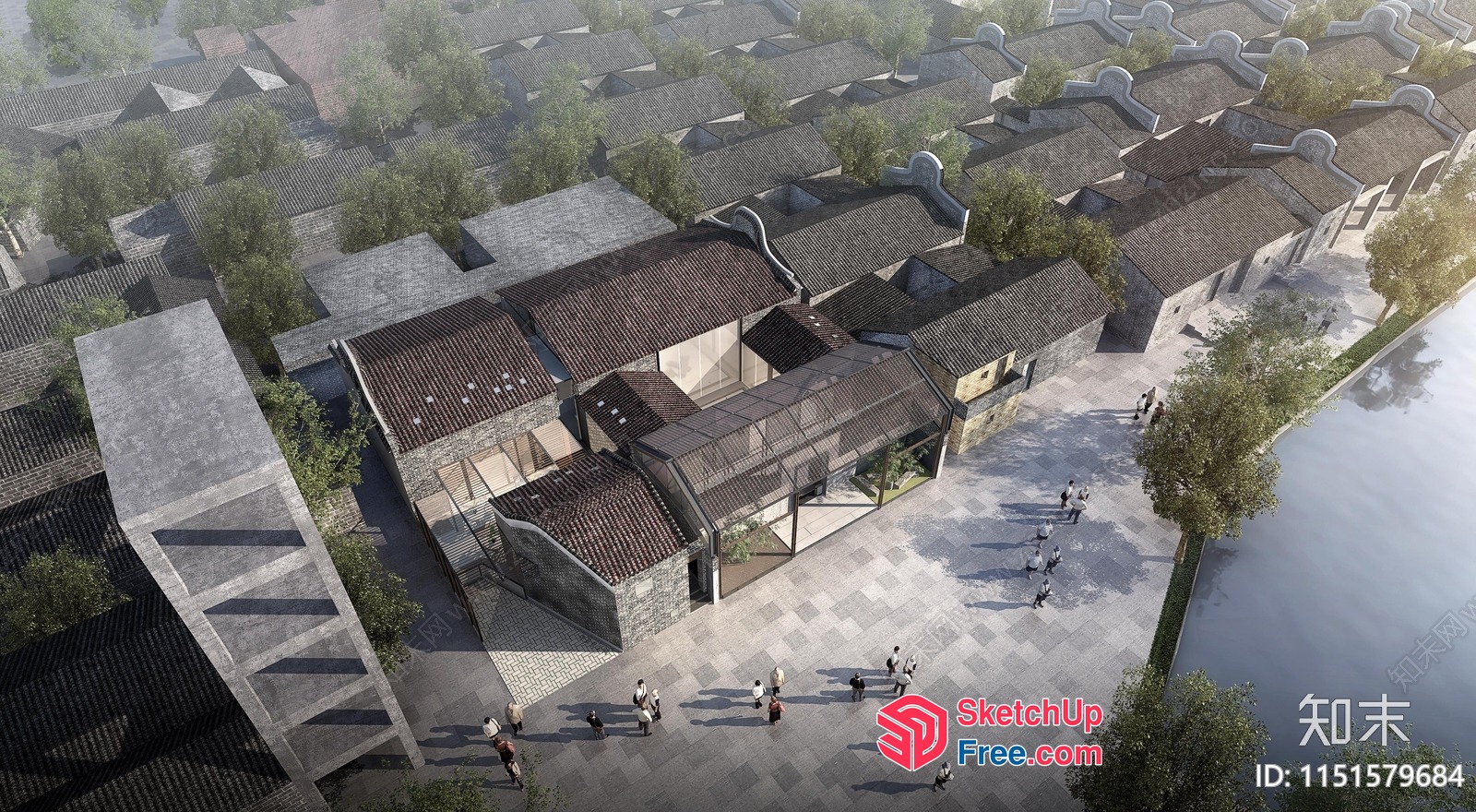Traditional Chinese Village Architecture 3D SketchUp File
