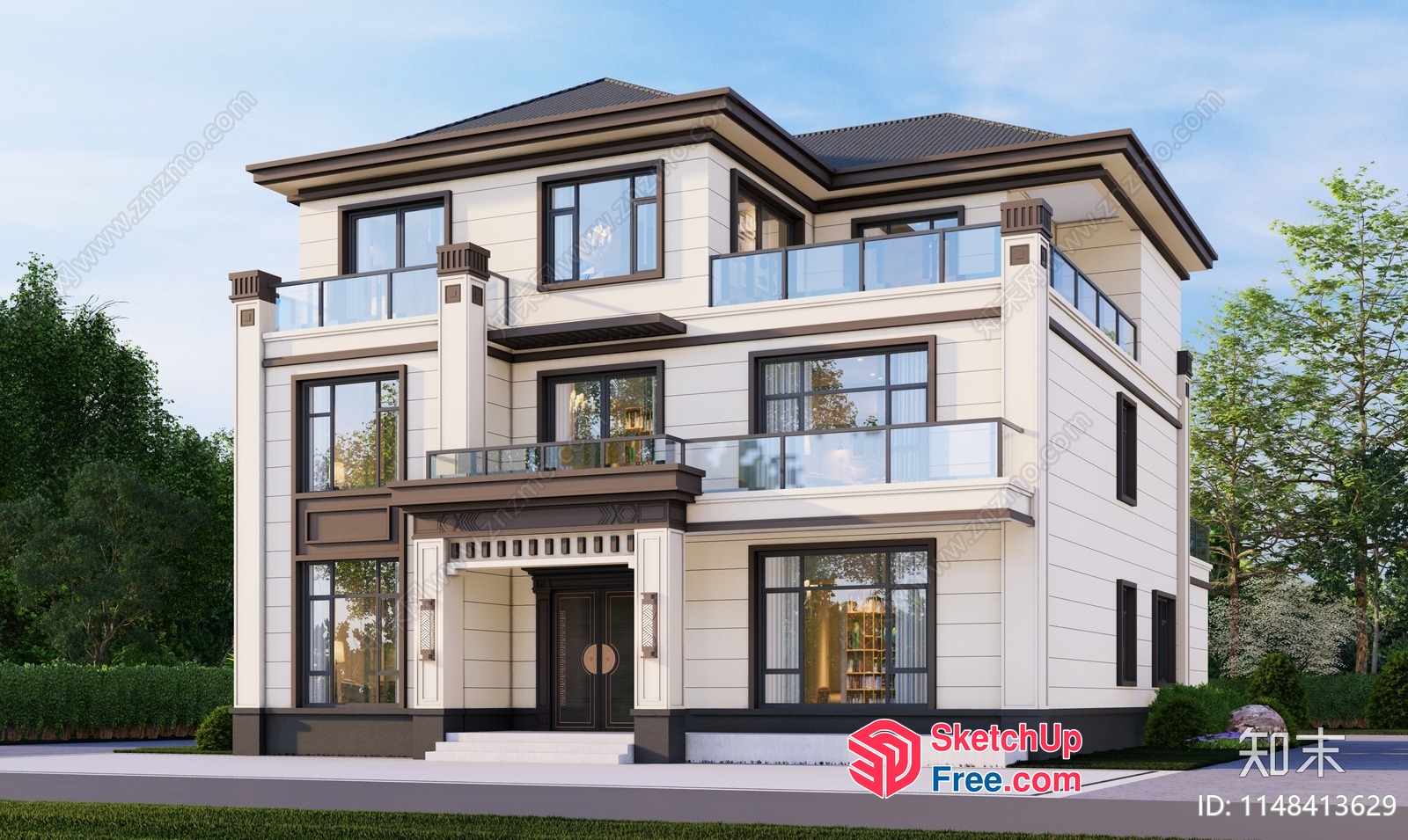 Luxurious Modern Villa Exterior 3D SketchUp File