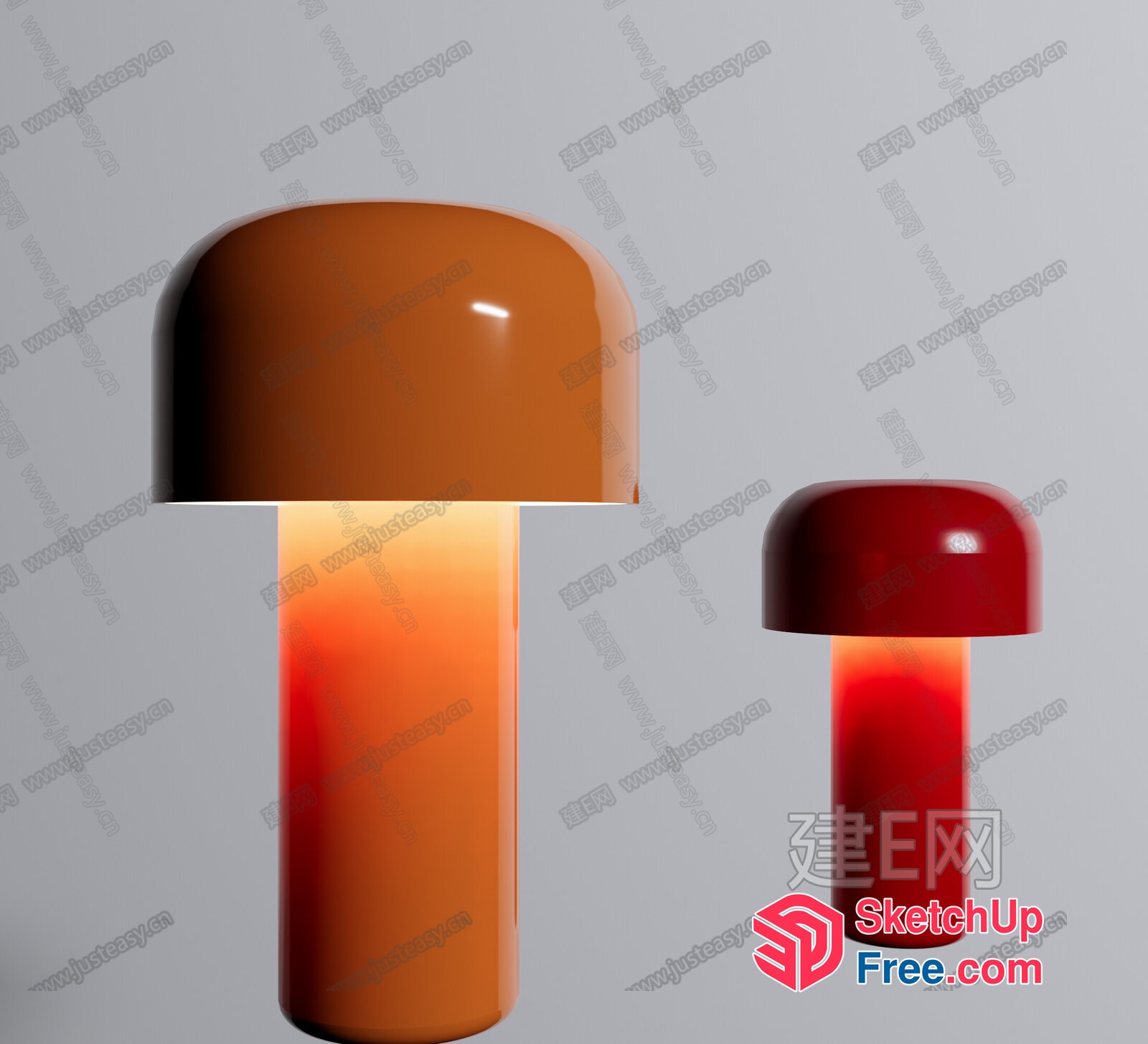 Mushroom-Shaped Lamps With Warm Glow 3D SketchUp File