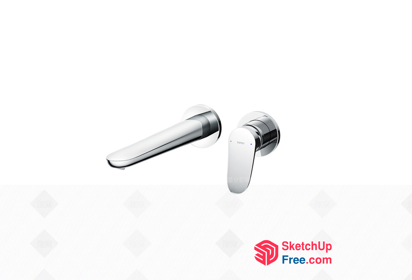 Modern Silver Faucet And Lever Handles 3D SketchUp File
