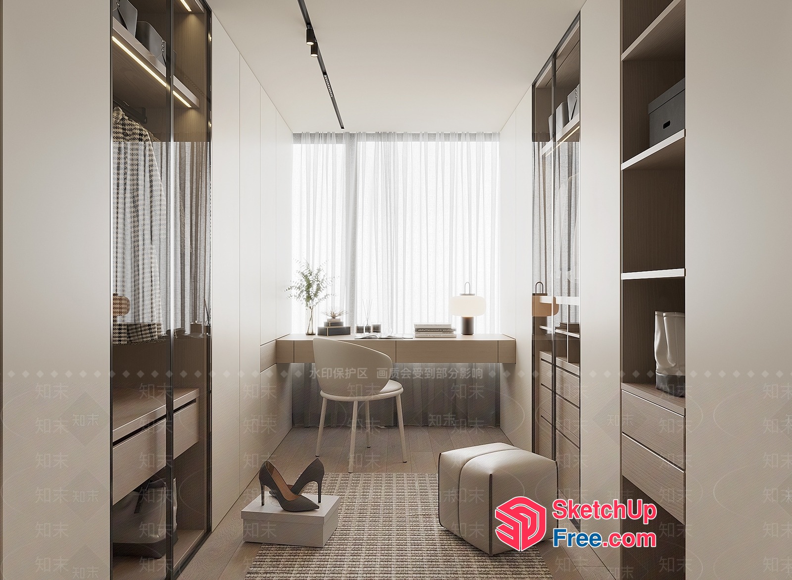 Modern Minimalist Shoe Closet 3D SketchUp File