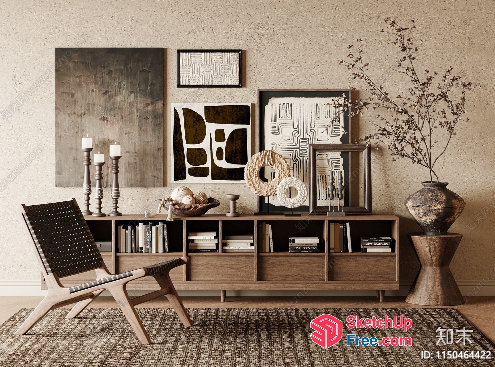 Modern Living Room With Minimalist Decor And Natural Tones 3D SketchUp File