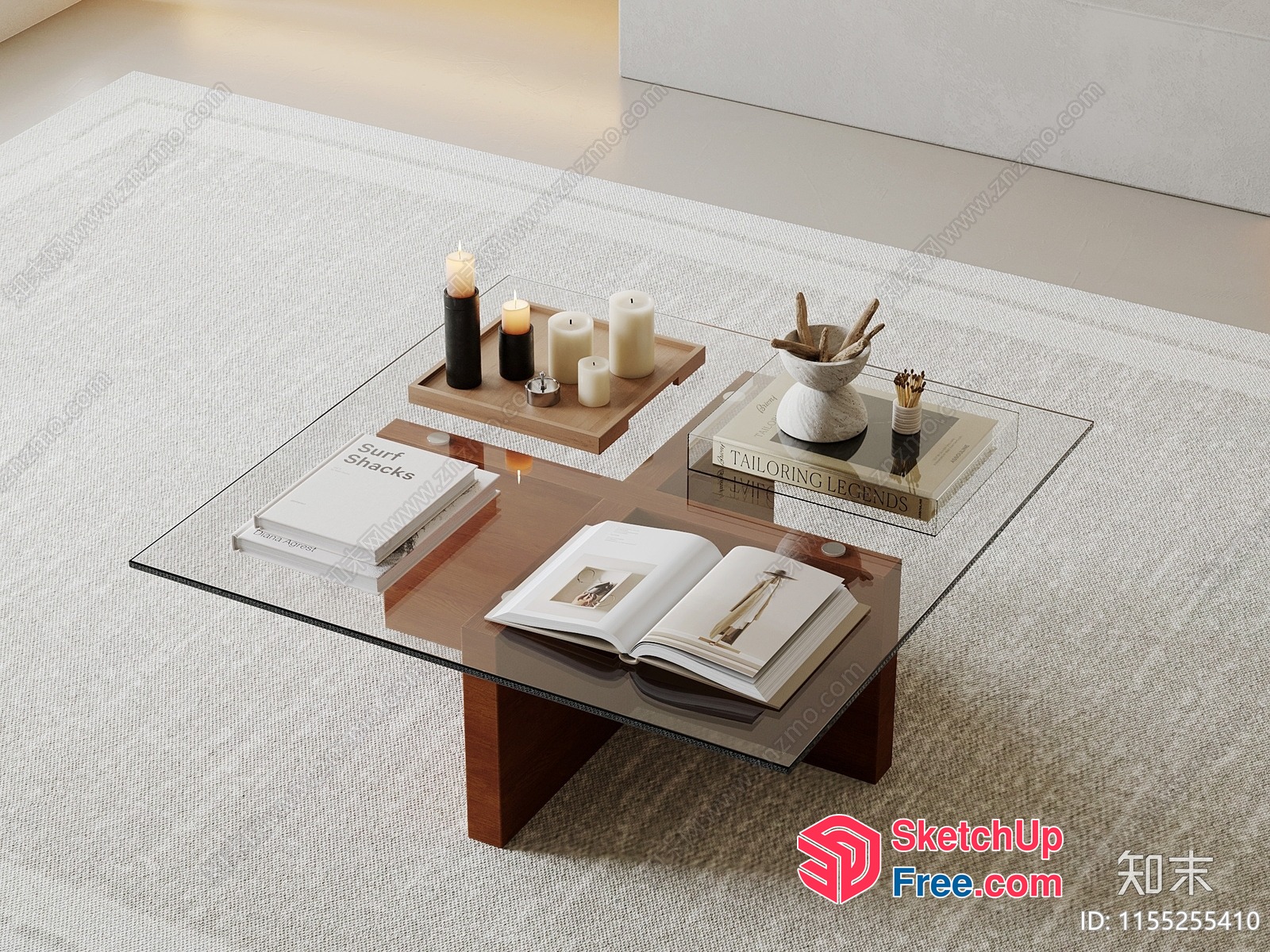 Elegant Modern Living Room Coffee Table 3D SketchUp File