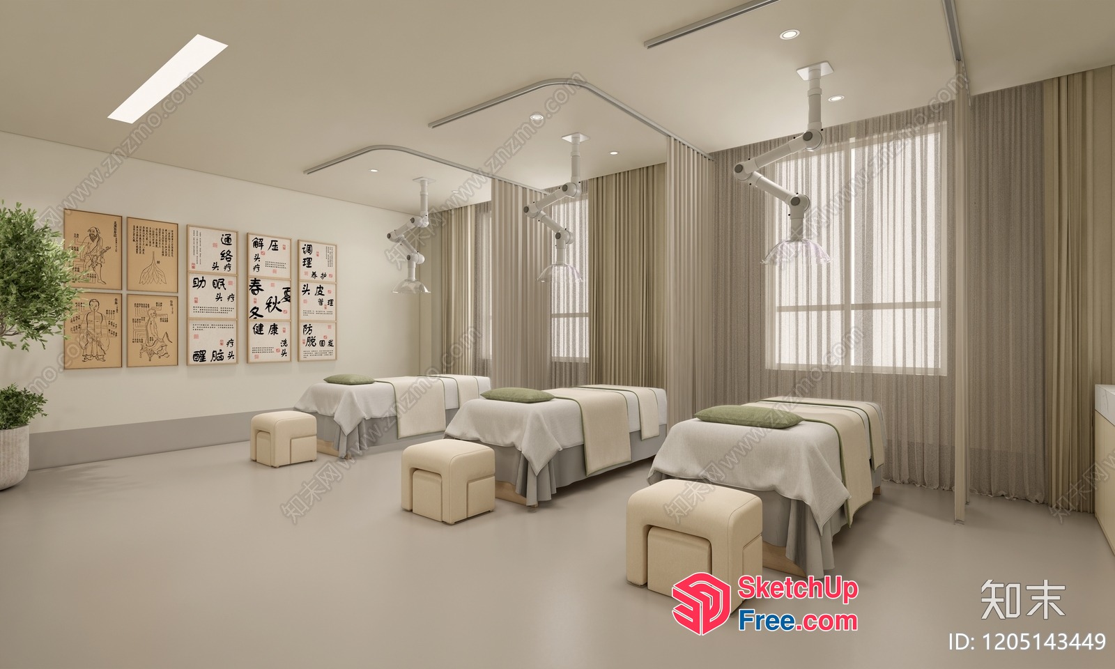 Modern Asian-Inspired Spa And Wellness Center 3D SketchUp File