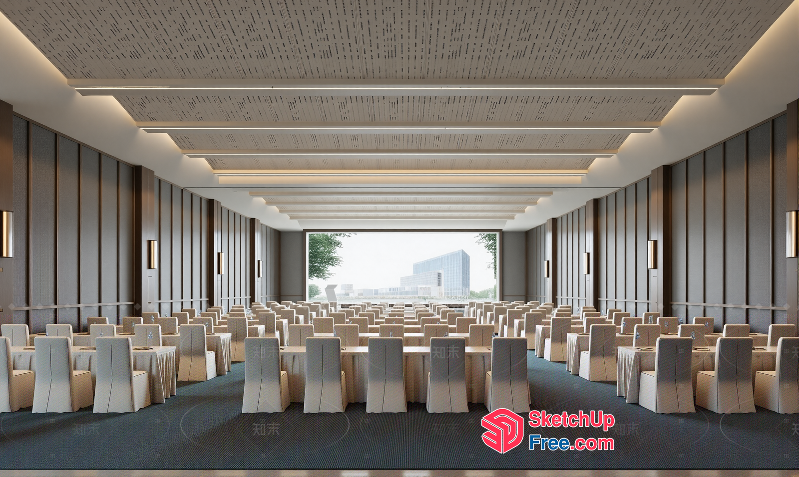 Spacious Modern Conference Room 3D SketchUp File