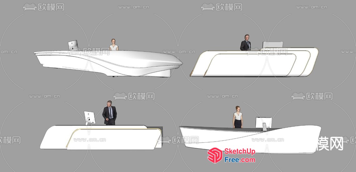 Modern Reception Desk With Sleek Design And Minimalist Aesthetic 3D SketchUp File