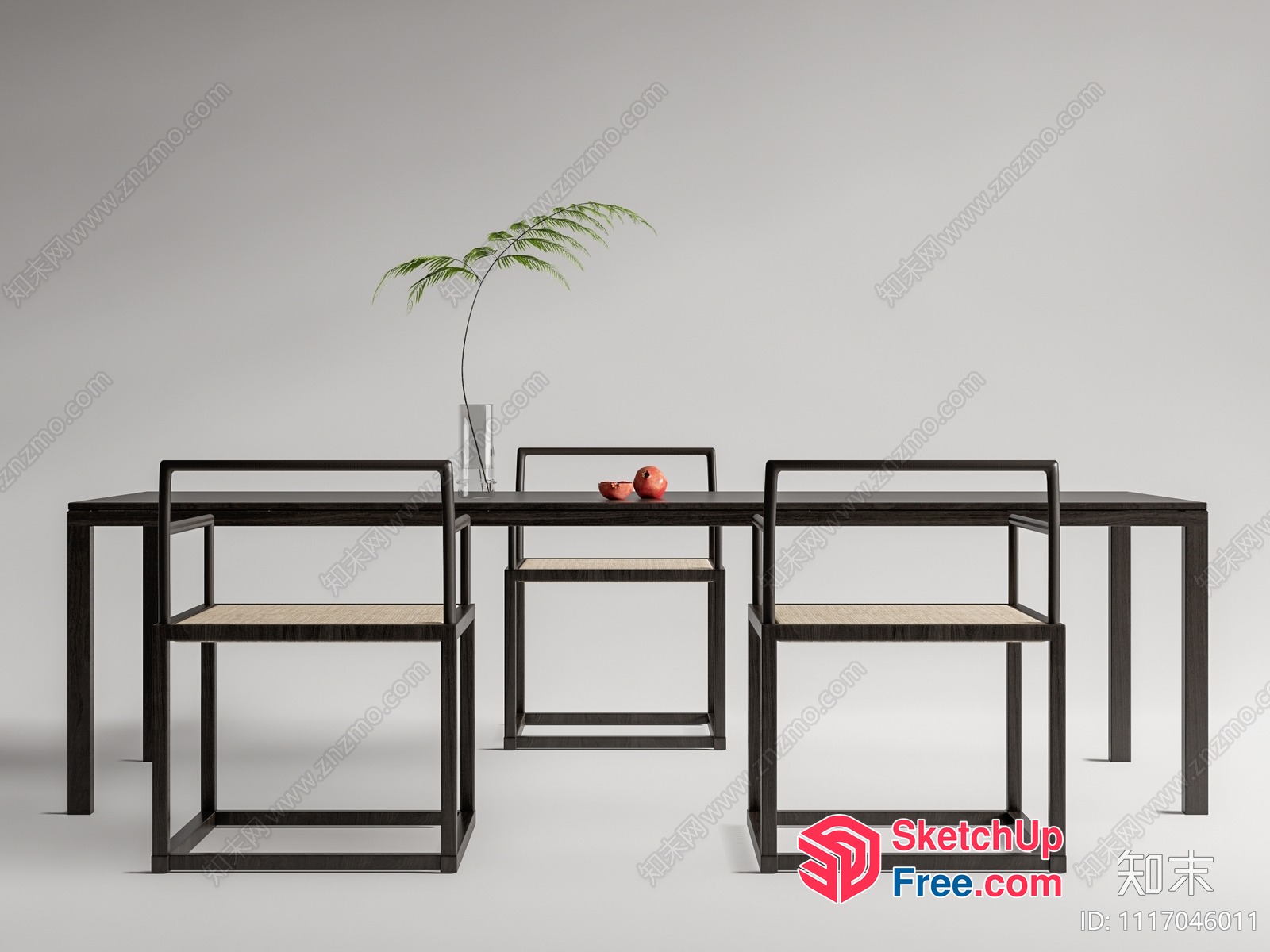 Minimalist Style Dining Room Furniture Set 3D SketchUp File