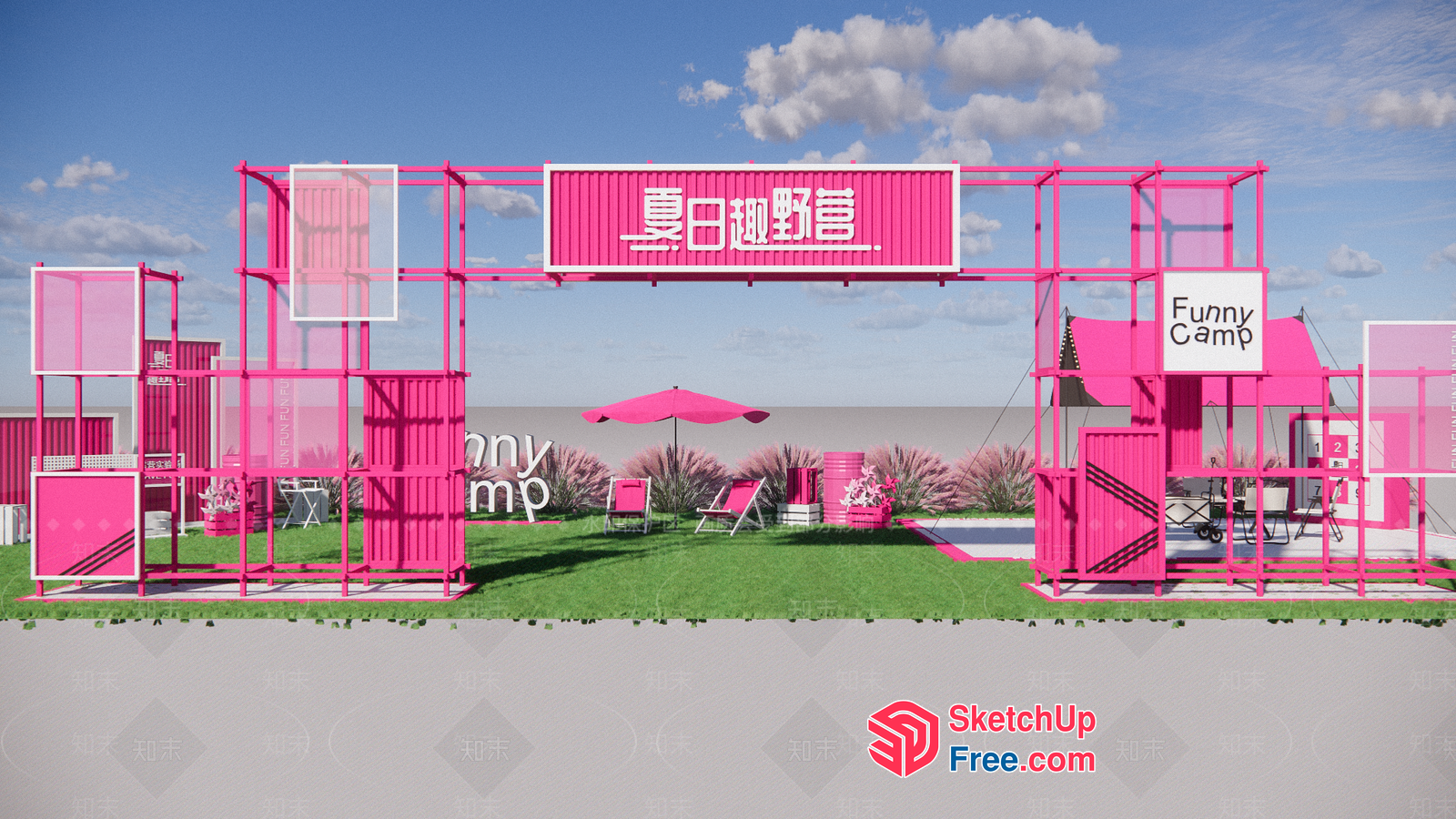 Funny Camp Entrance 3D SketchUp File